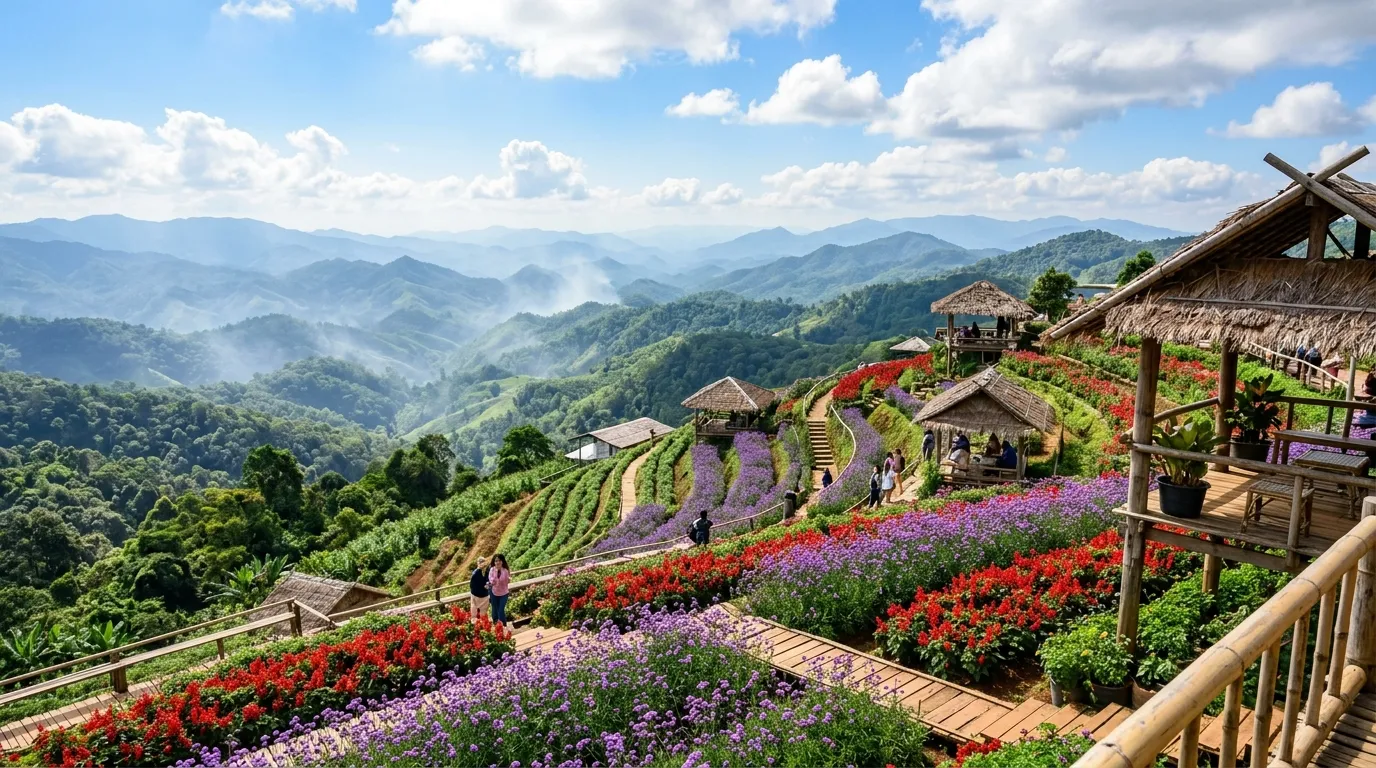 Doi Suthep Temple & Mon Cham Flower Trail